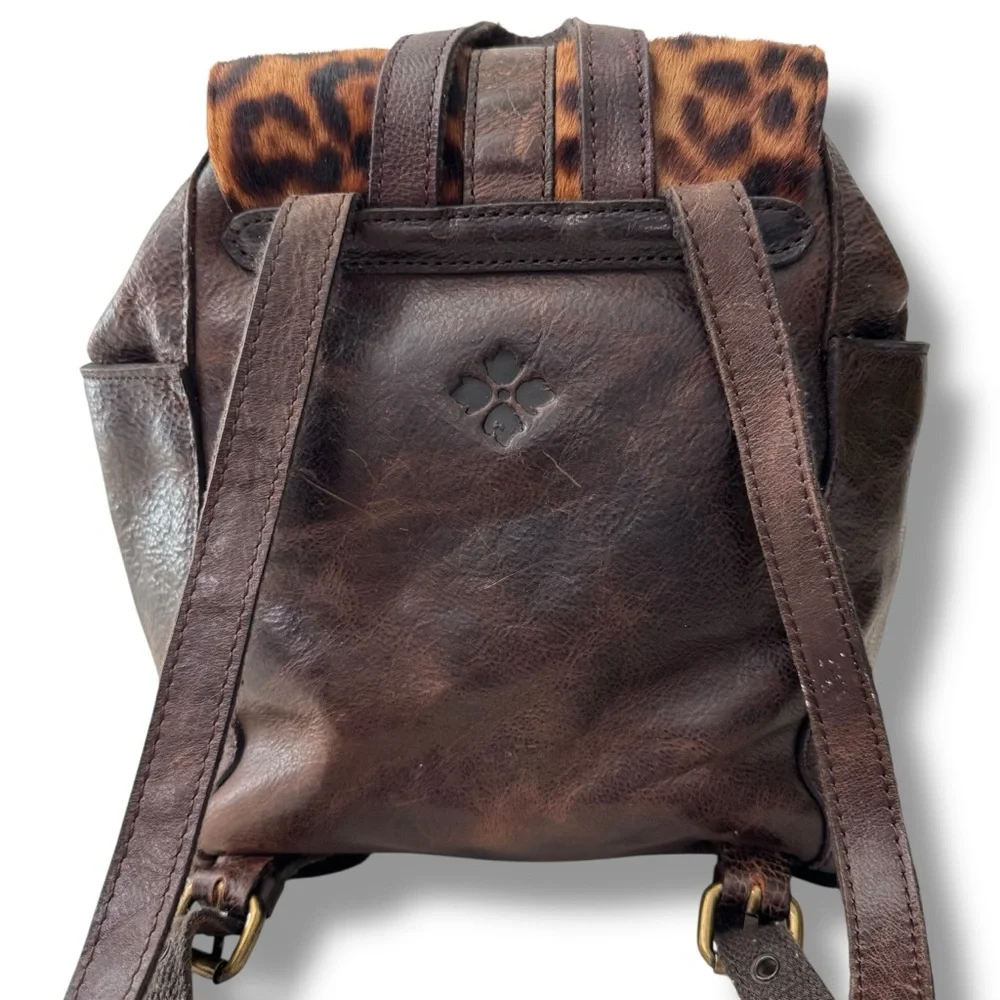 Patricia Nash Aberdeen Leopard Hair-On Leather Mini Backpack Bag